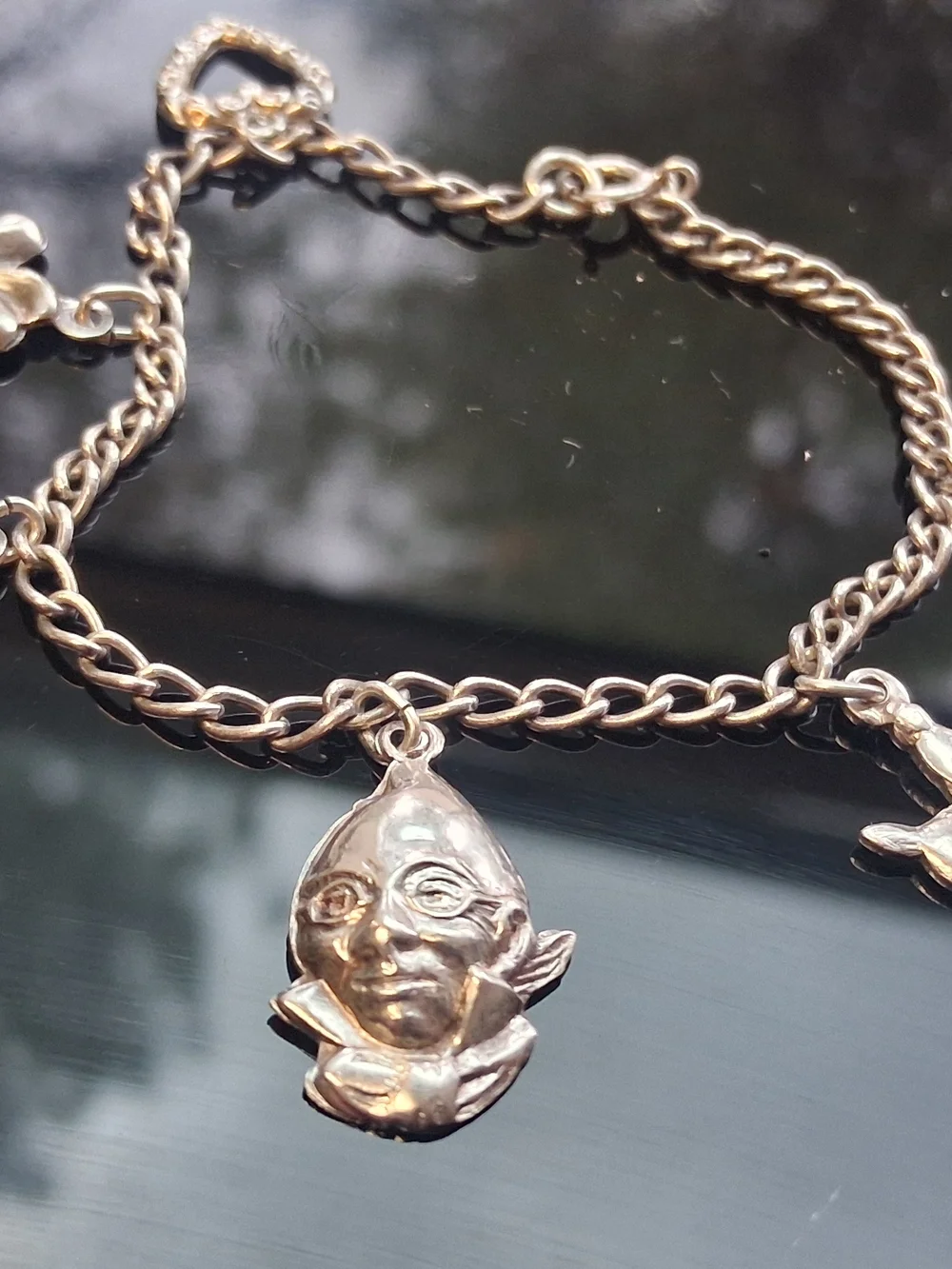 moSterling Silver Charm Bracelet with Horseshoe, Clover & Animal Charms - 6.5